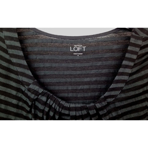 Ann Taylor Loft Black Burnout Top Size Small - Picture 2 of 5